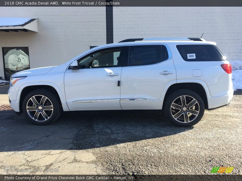 White Frost Tricoat / Cocoa/Shale 2018 GMC Acadia Denali AWD