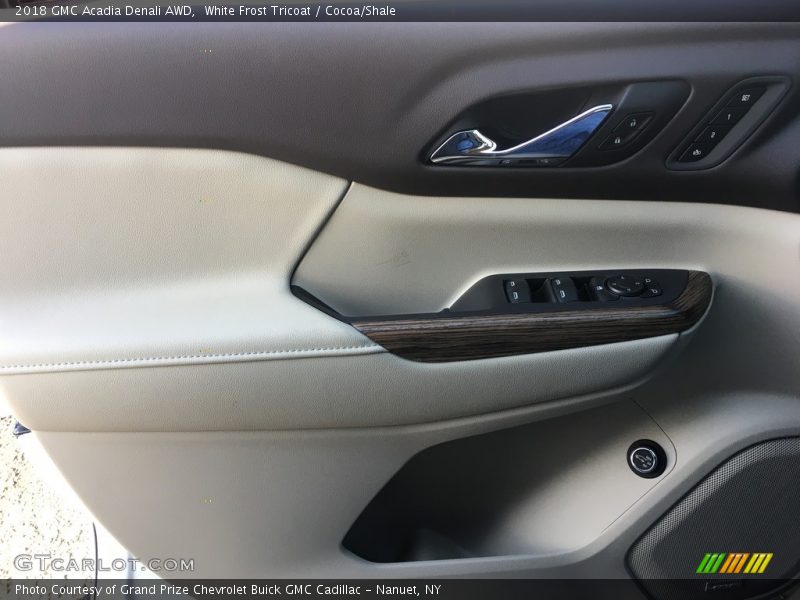 White Frost Tricoat / Cocoa/Shale 2018 GMC Acadia Denali AWD