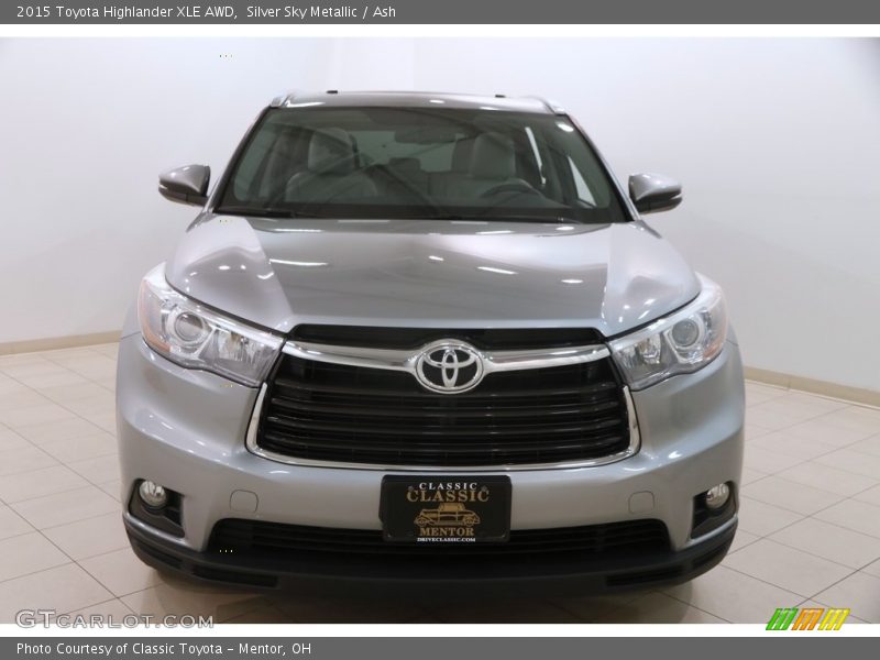 Silver Sky Metallic / Ash 2015 Toyota Highlander XLE AWD