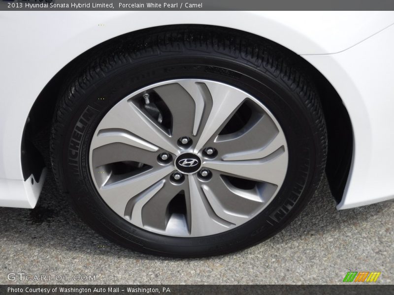 Porcelain White Pearl / Camel 2013 Hyundai Sonata Hybrid Limited