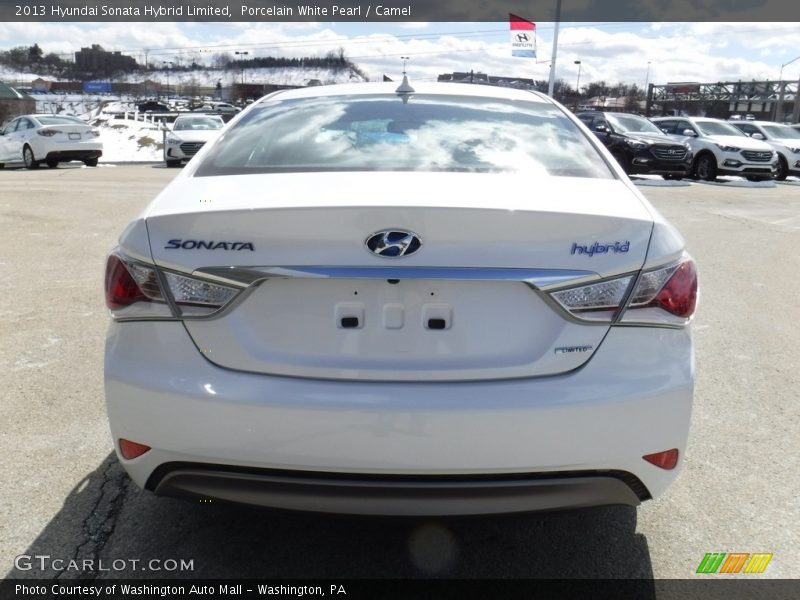Porcelain White Pearl / Camel 2013 Hyundai Sonata Hybrid Limited