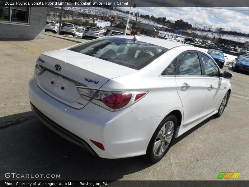 Porcelain White Pearl / Camel 2013 Hyundai Sonata Hybrid Limited