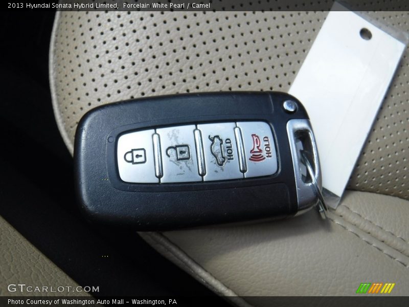 Porcelain White Pearl / Camel 2013 Hyundai Sonata Hybrid Limited