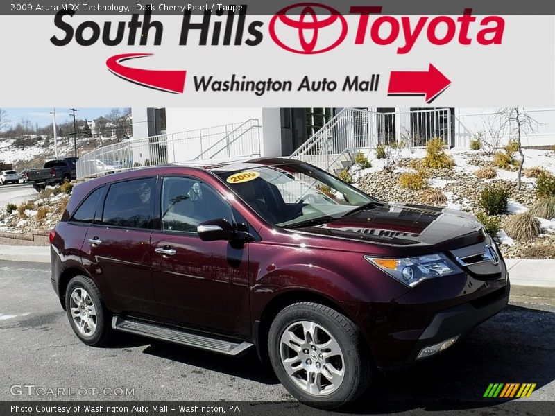 Dark Cherry Pearl / Taupe 2009 Acura MDX Technology