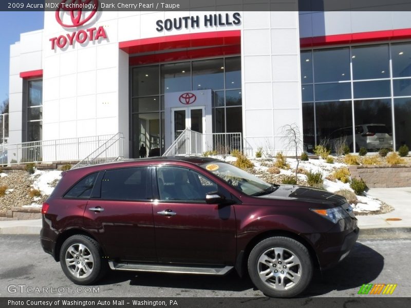 Dark Cherry Pearl / Taupe 2009 Acura MDX Technology