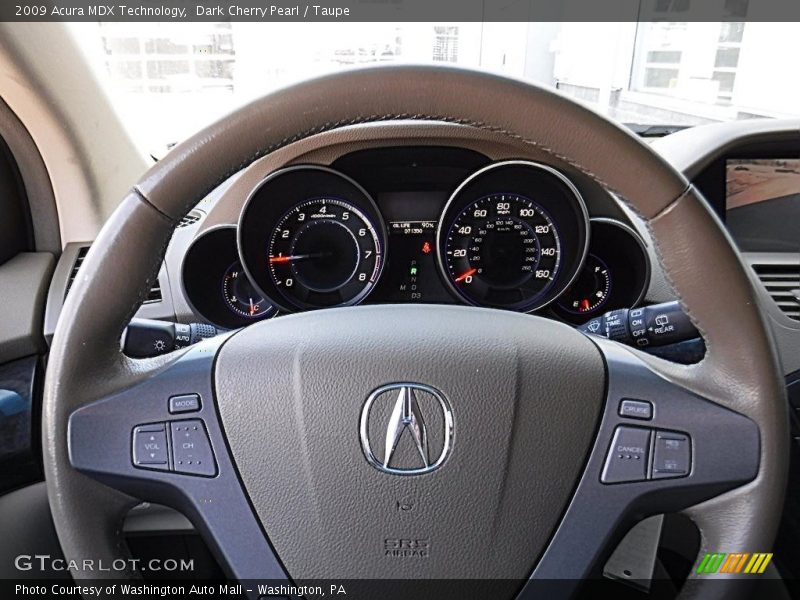 Dark Cherry Pearl / Taupe 2009 Acura MDX Technology