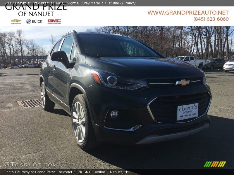 Nightfall Gray Metallic / Jet Black/Brandy 2018 Chevrolet Trax Premier AWD