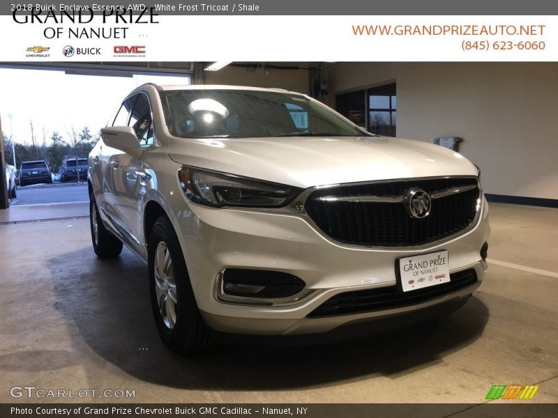 White Frost Tricoat / Shale 2018 Buick Enclave Essence AWD