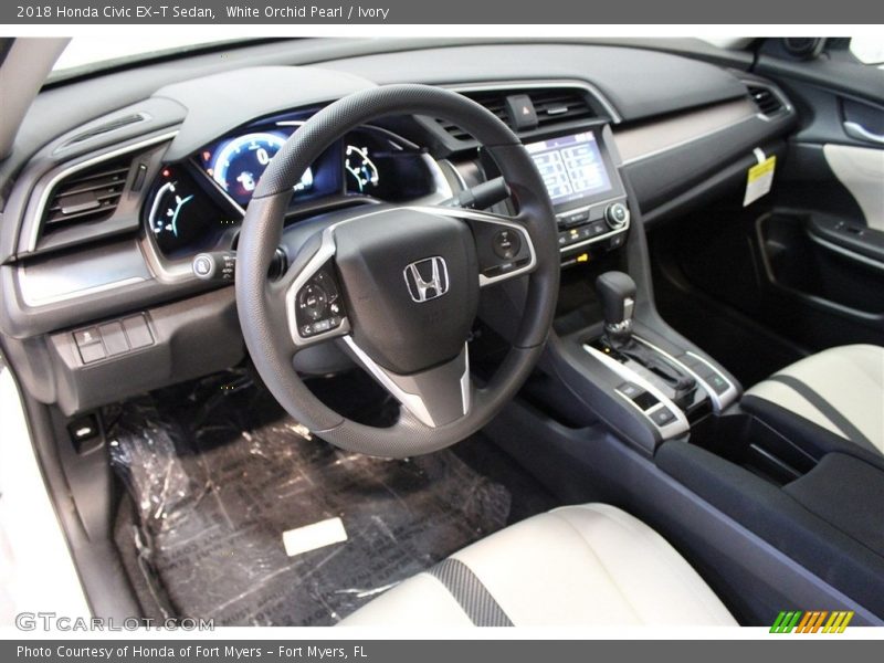 White Orchid Pearl / Ivory 2018 Honda Civic EX-T Sedan