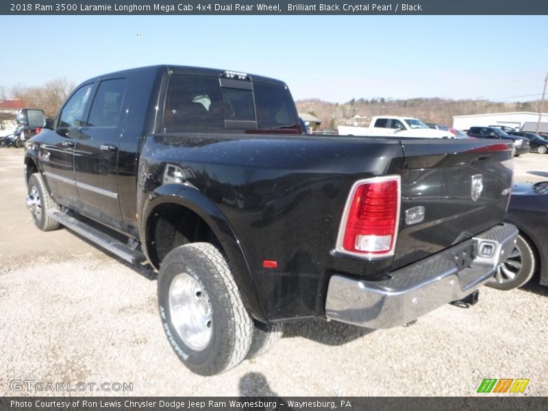 Brilliant Black Crystal Pearl / Black 2018 Ram 3500 Laramie Longhorn Mega Cab 4x4 Dual Rear Wheel