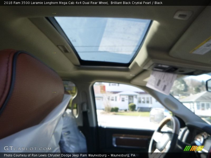 Brilliant Black Crystal Pearl / Black 2018 Ram 3500 Laramie Longhorn Mega Cab 4x4 Dual Rear Wheel