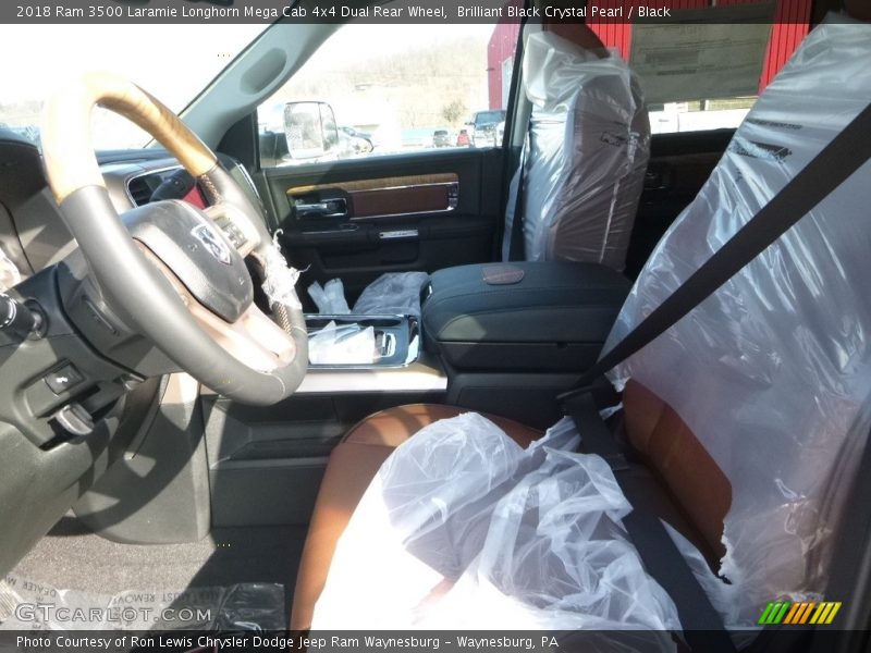Brilliant Black Crystal Pearl / Black 2018 Ram 3500 Laramie Longhorn Mega Cab 4x4 Dual Rear Wheel