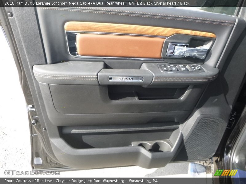 Brilliant Black Crystal Pearl / Black 2018 Ram 3500 Laramie Longhorn Mega Cab 4x4 Dual Rear Wheel