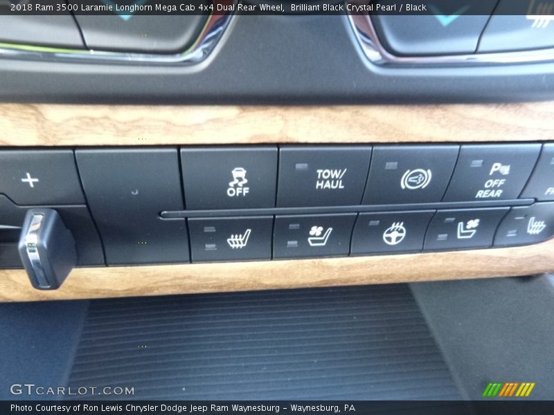 Brilliant Black Crystal Pearl / Black 2018 Ram 3500 Laramie Longhorn Mega Cab 4x4 Dual Rear Wheel