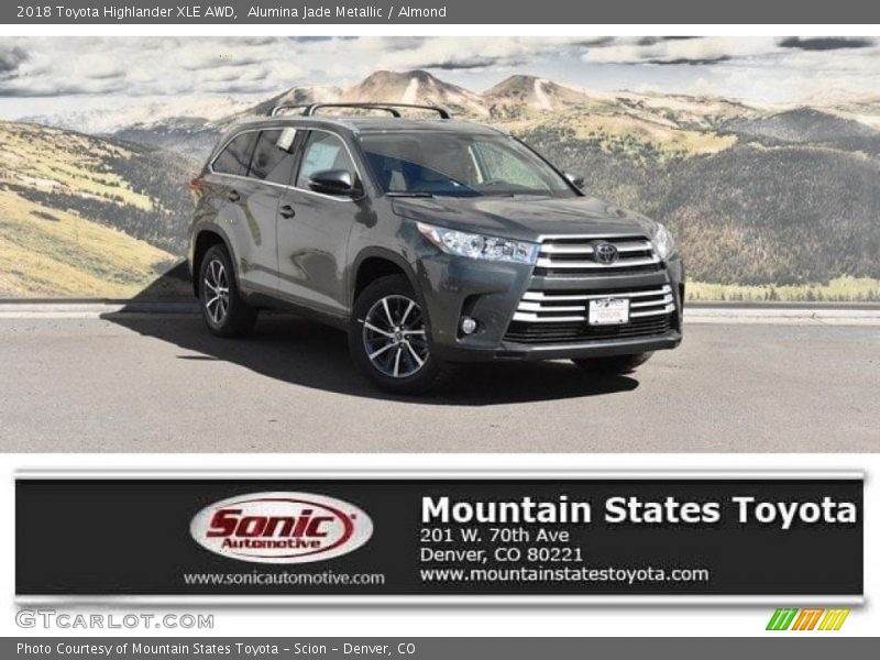 Alumina Jade Metallic / Almond 2018 Toyota Highlander XLE AWD