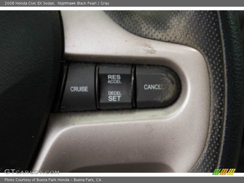 Nighthawk Black Pearl / Gray 2008 Honda Civic EX Sedan