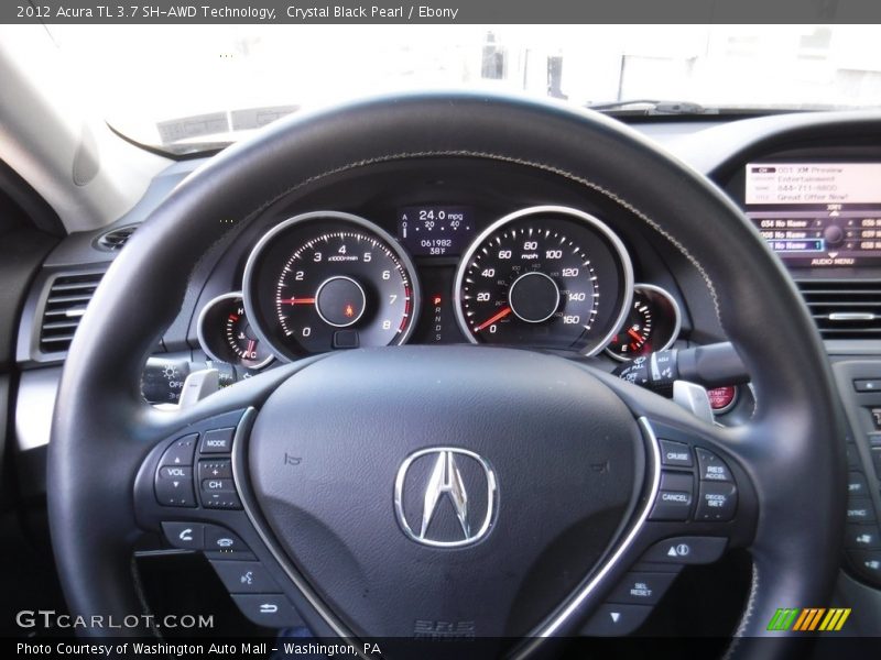 Crystal Black Pearl / Ebony 2012 Acura TL 3.7 SH-AWD Technology