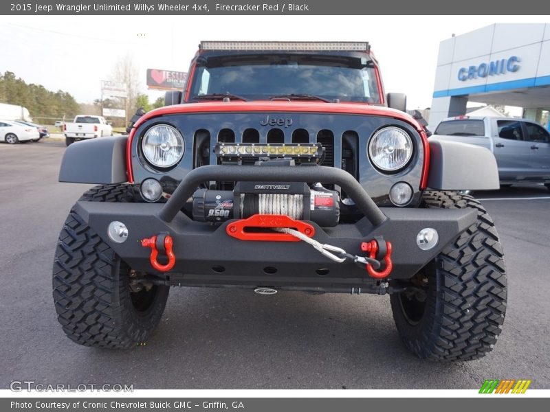Firecracker Red / Black 2015 Jeep Wrangler Unlimited Willys Wheeler 4x4
