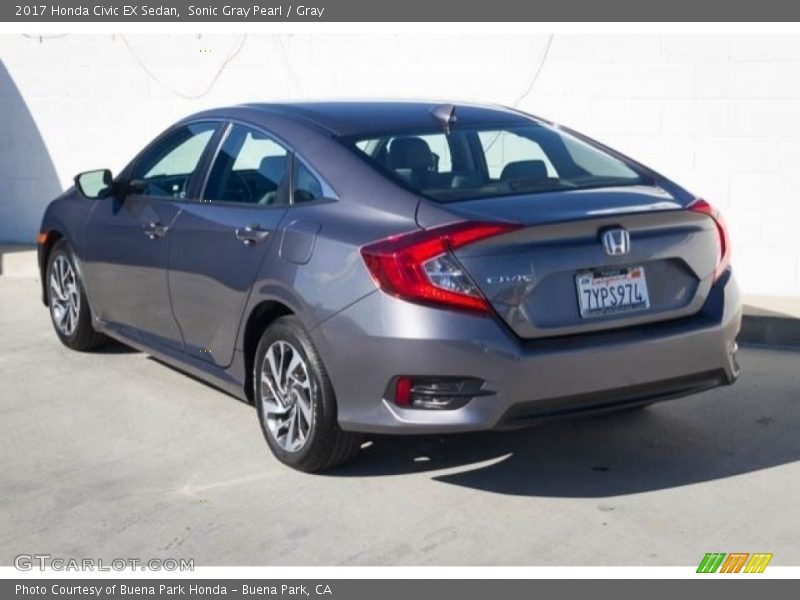 Sonic Gray Pearl / Gray 2017 Honda Civic EX Sedan