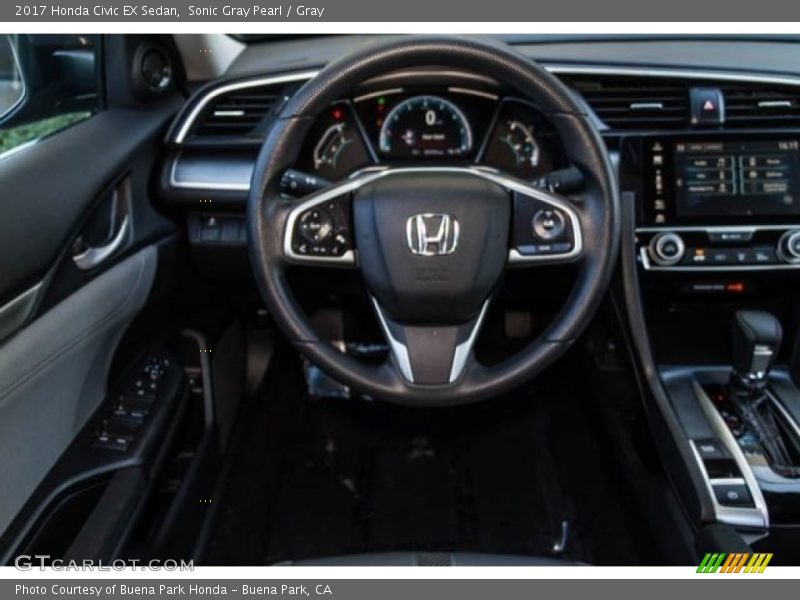 Sonic Gray Pearl / Gray 2017 Honda Civic EX Sedan