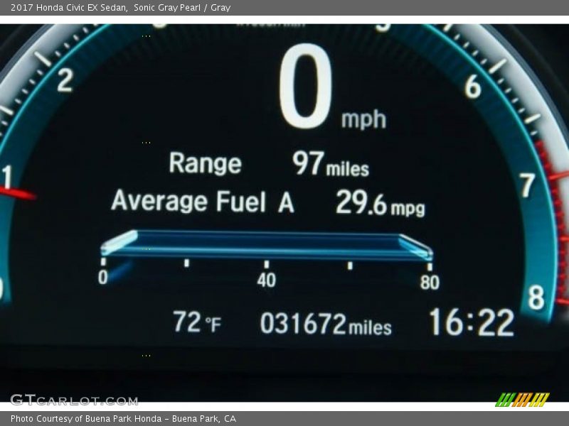 Sonic Gray Pearl / Gray 2017 Honda Civic EX Sedan