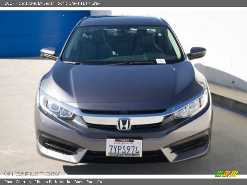 Sonic Gray Pearl / Gray 2017 Honda Civic EX Sedan