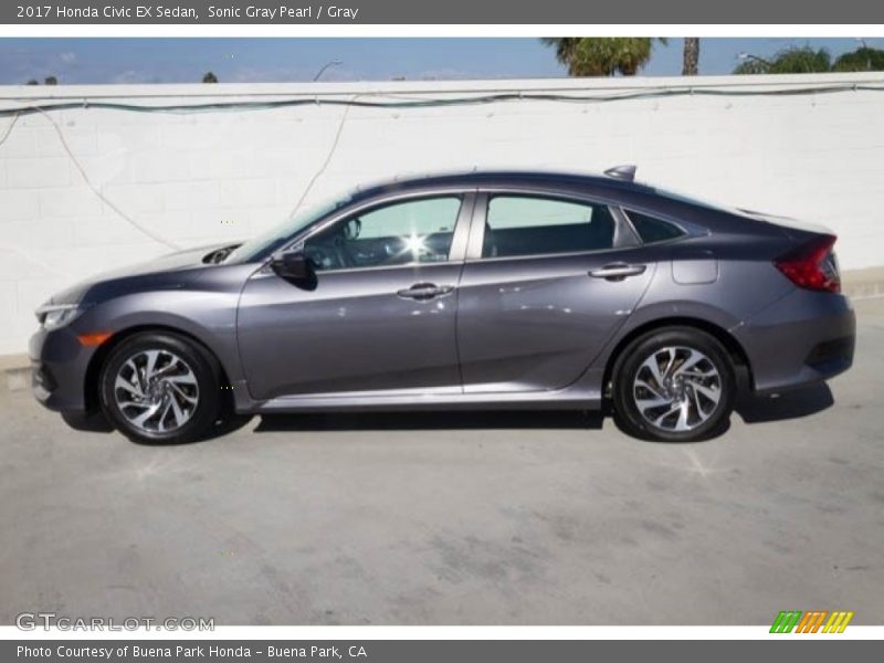 Sonic Gray Pearl / Gray 2017 Honda Civic EX Sedan