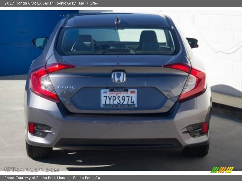 Sonic Gray Pearl / Gray 2017 Honda Civic EX Sedan