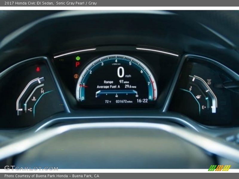 Sonic Gray Pearl / Gray 2017 Honda Civic EX Sedan