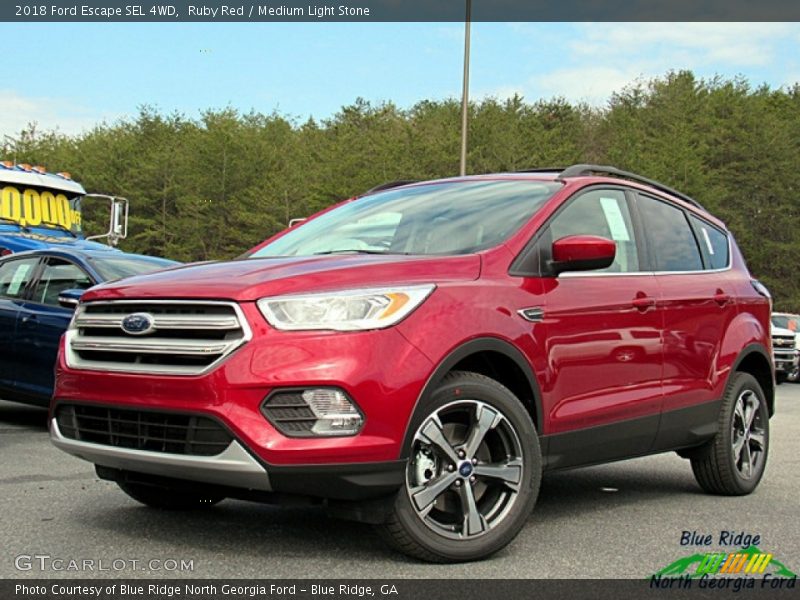 Ruby Red / Medium Light Stone 2018 Ford Escape SEL 4WD