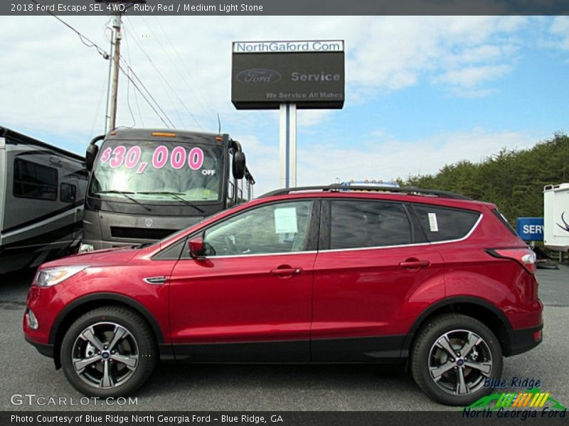 Ruby Red / Medium Light Stone 2018 Ford Escape SEL 4WD