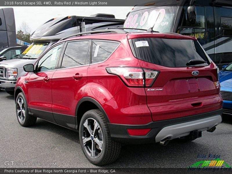 Ruby Red / Medium Light Stone 2018 Ford Escape SEL 4WD