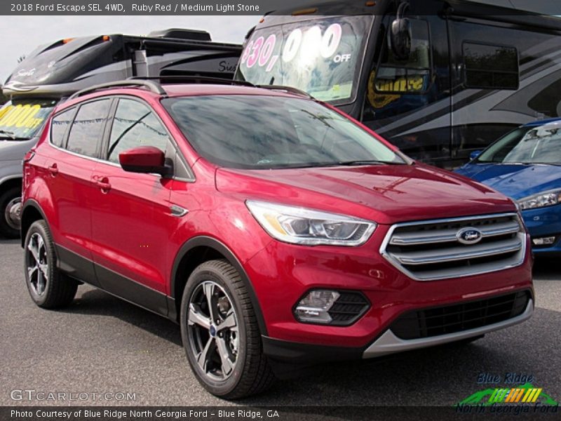Ruby Red / Medium Light Stone 2018 Ford Escape SEL 4WD