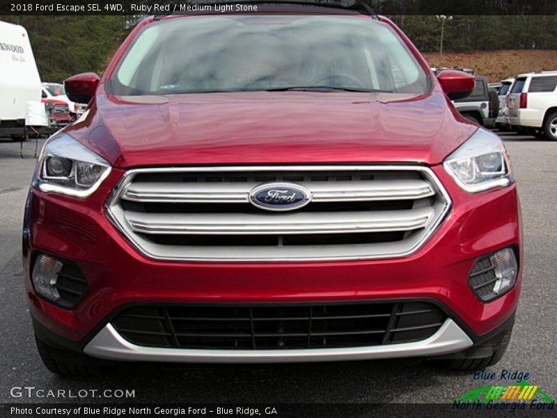 Ruby Red / Medium Light Stone 2018 Ford Escape SEL 4WD