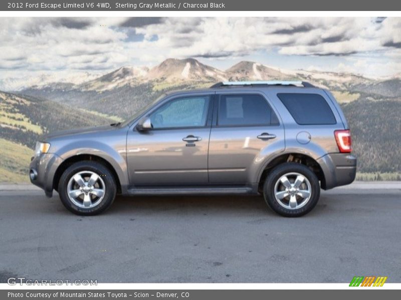 Sterling Gray Metallic / Charcoal Black 2012 Ford Escape Limited V6 4WD