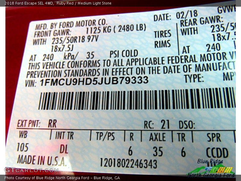 Ruby Red / Medium Light Stone 2018 Ford Escape SEL 4WD