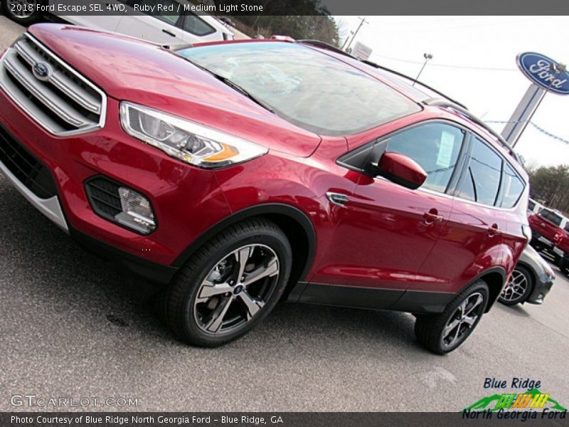 Ruby Red / Medium Light Stone 2018 Ford Escape SEL 4WD