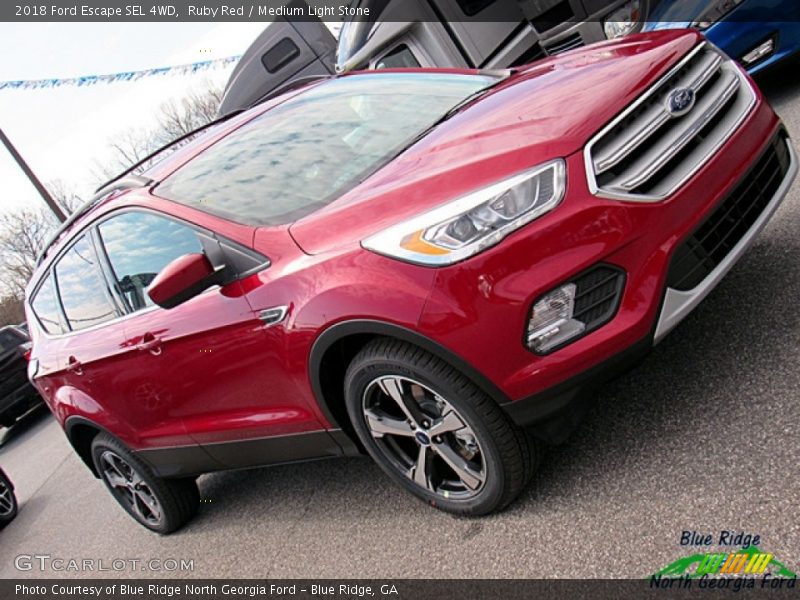 Ruby Red / Medium Light Stone 2018 Ford Escape SEL 4WD