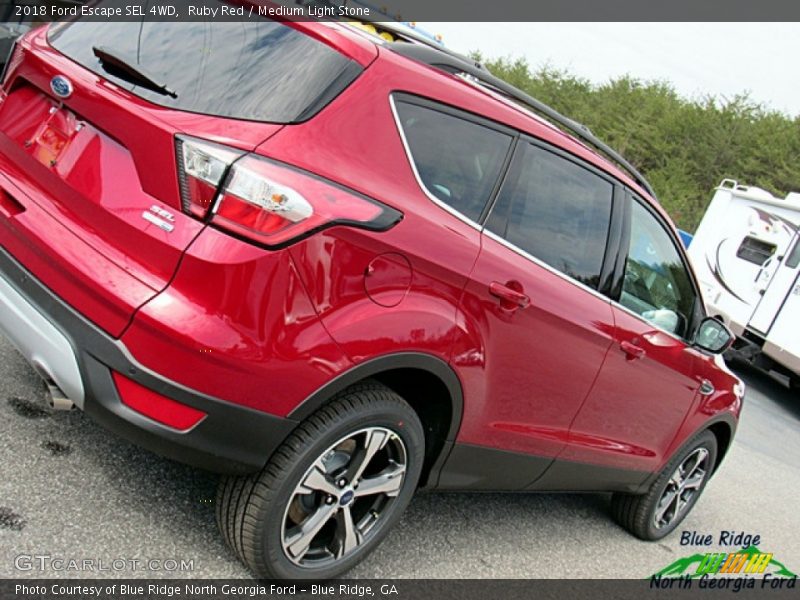 Ruby Red / Medium Light Stone 2018 Ford Escape SEL 4WD