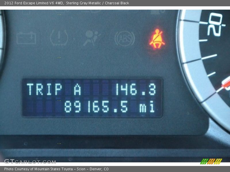 Sterling Gray Metallic / Charcoal Black 2012 Ford Escape Limited V6 4WD