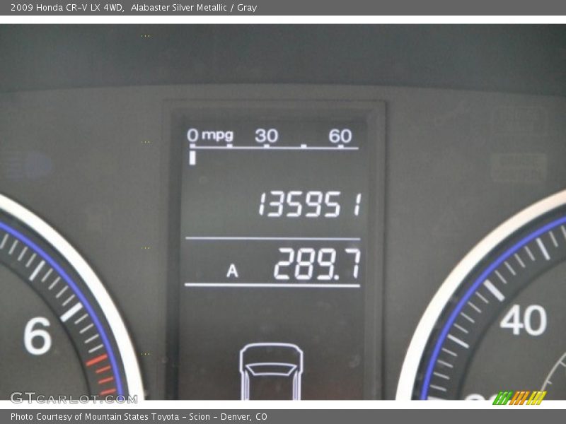 Alabaster Silver Metallic / Gray 2009 Honda CR-V LX 4WD