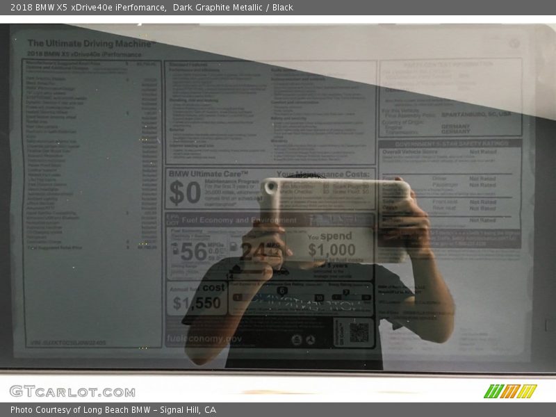 Dark Graphite Metallic / Black 2018 BMW X5 xDrive40e iPerfomance