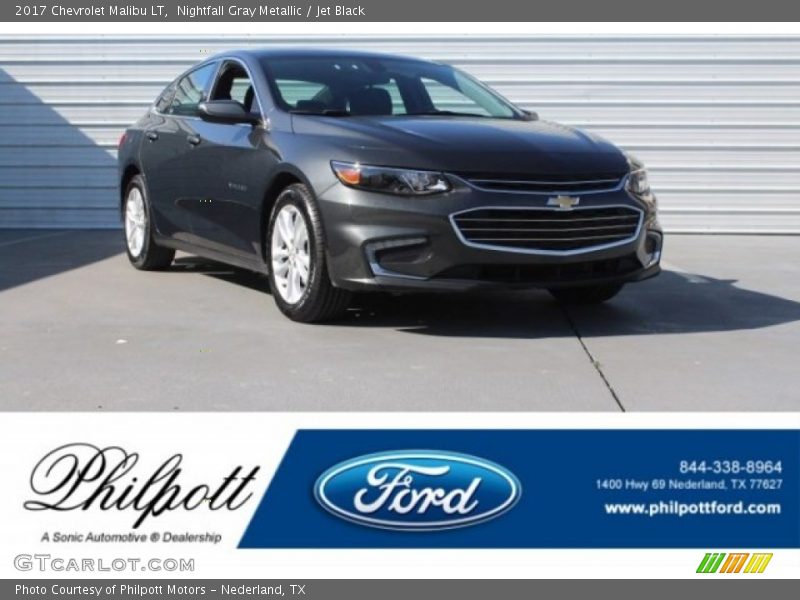 Nightfall Gray Metallic / Jet Black 2017 Chevrolet Malibu LT