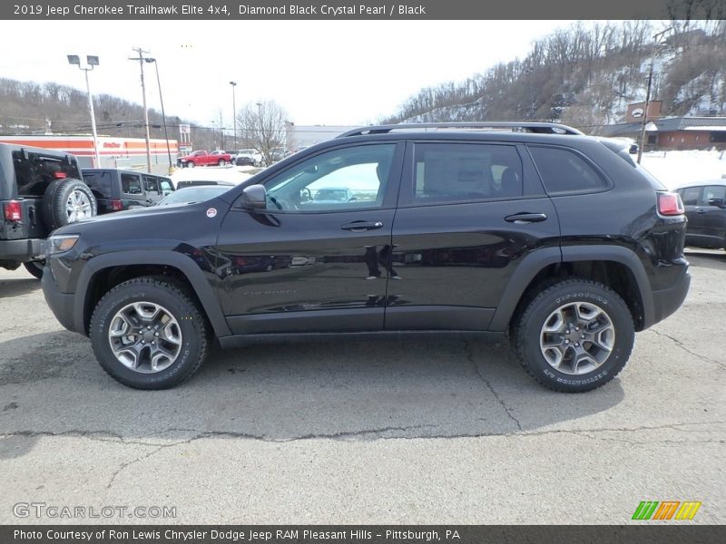 Diamond Black Crystal Pearl / Black 2019 Jeep Cherokee Trailhawk Elite 4x4