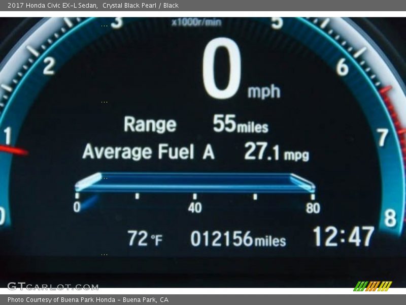 Crystal Black Pearl / Black 2017 Honda Civic EX-L Sedan
