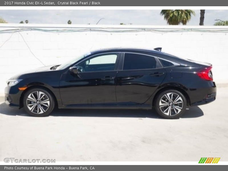 Crystal Black Pearl / Black 2017 Honda Civic EX-L Sedan