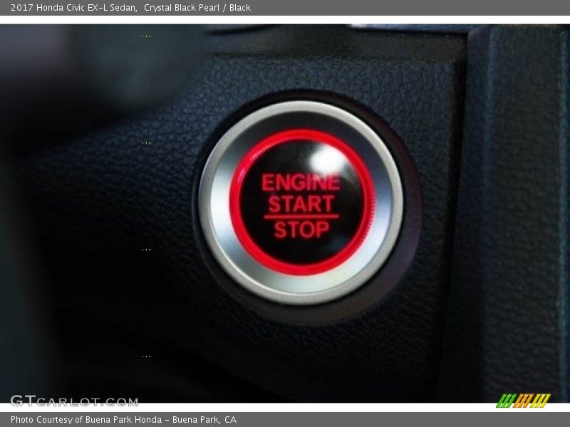 Crystal Black Pearl / Black 2017 Honda Civic EX-L Sedan