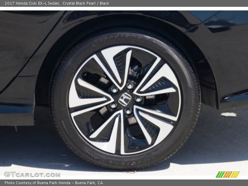 Crystal Black Pearl / Black 2017 Honda Civic EX-L Sedan