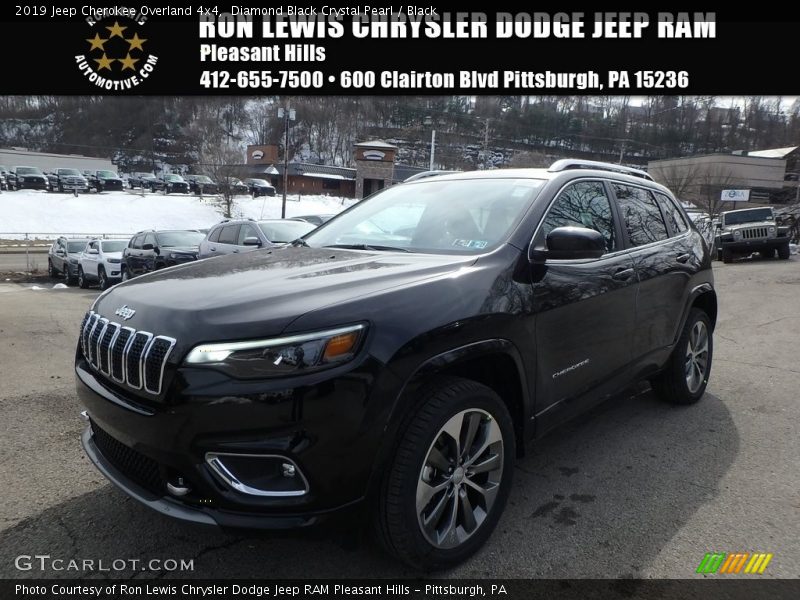 Diamond Black Crystal Pearl / Black 2019 Jeep Cherokee Overland 4x4