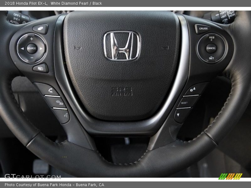 White Diamond Pearl / Black 2018 Honda Pilot EX-L